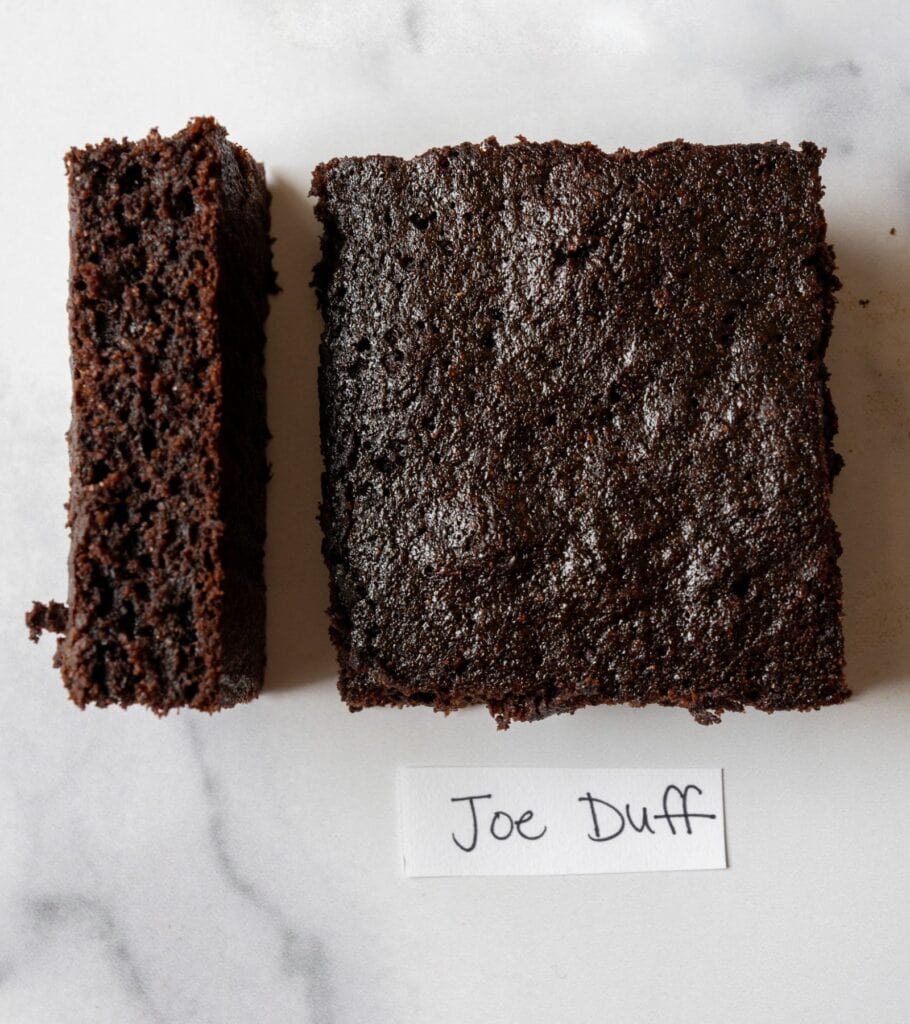 two low calorie brownies from Joe Duff of the diet chefs