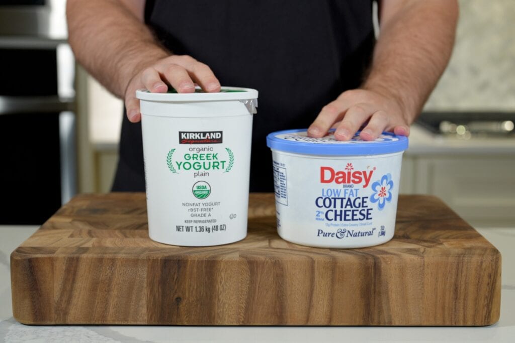 Kirkland nonfat Greek yogurt and Daisy low fat cottage cheese from Costco