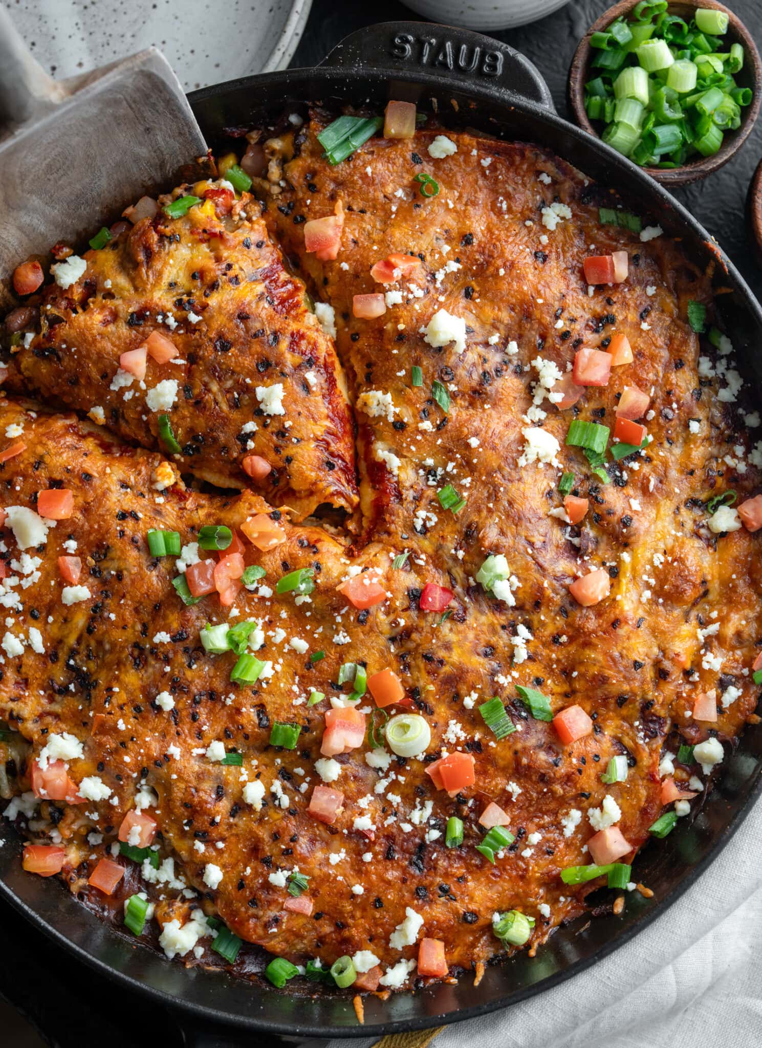 High Protein Ground Turkey Enchilada Casserole