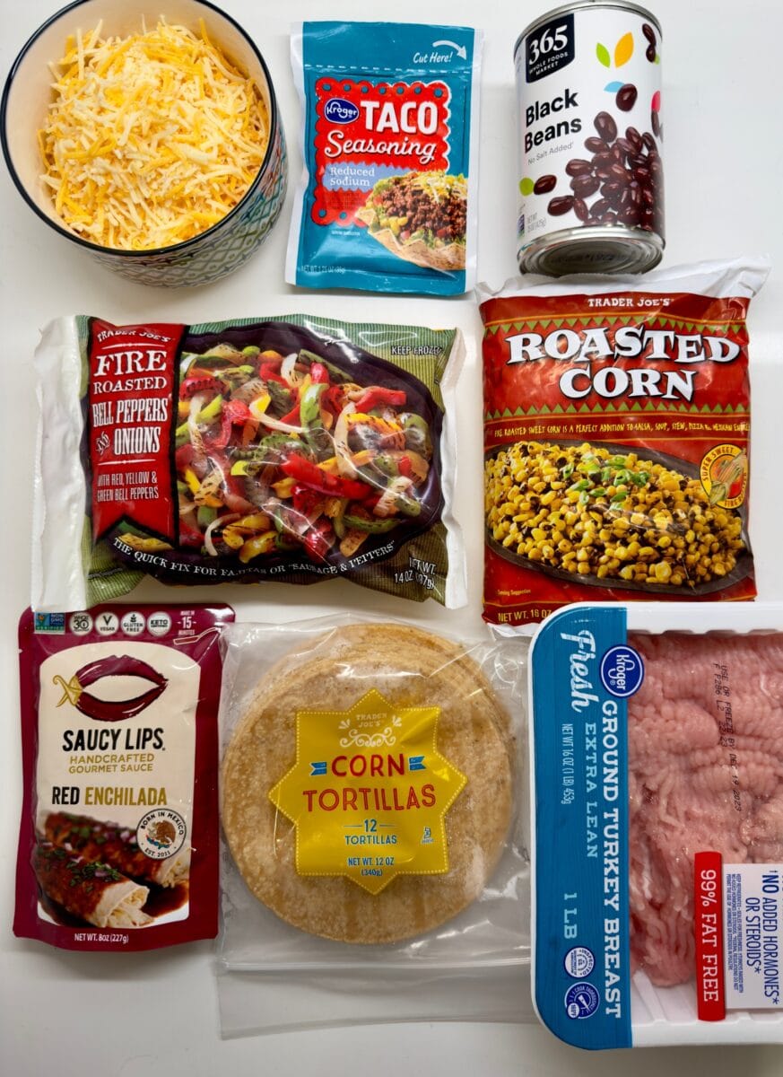 High Protein Ground Turkey Enchilada Casserole