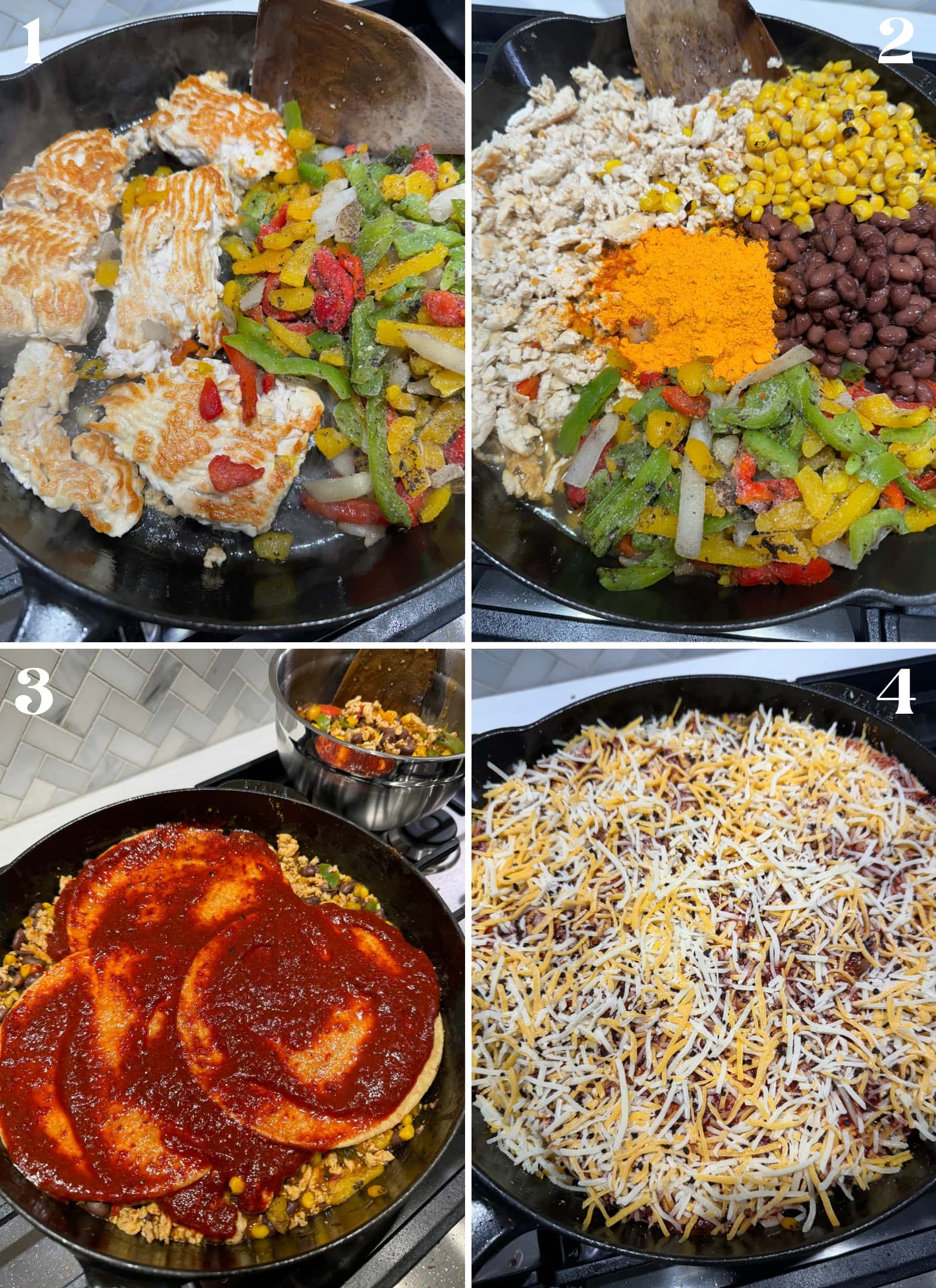 High Protein Ground Turkey Enchilada Casserole