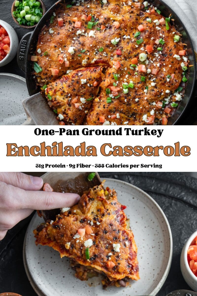 High Protein Ground Turkey Enchilada Casserole