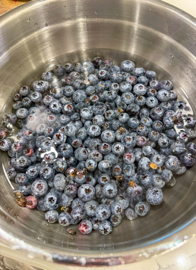 washing blueberries with vinegar, baking soda, and water