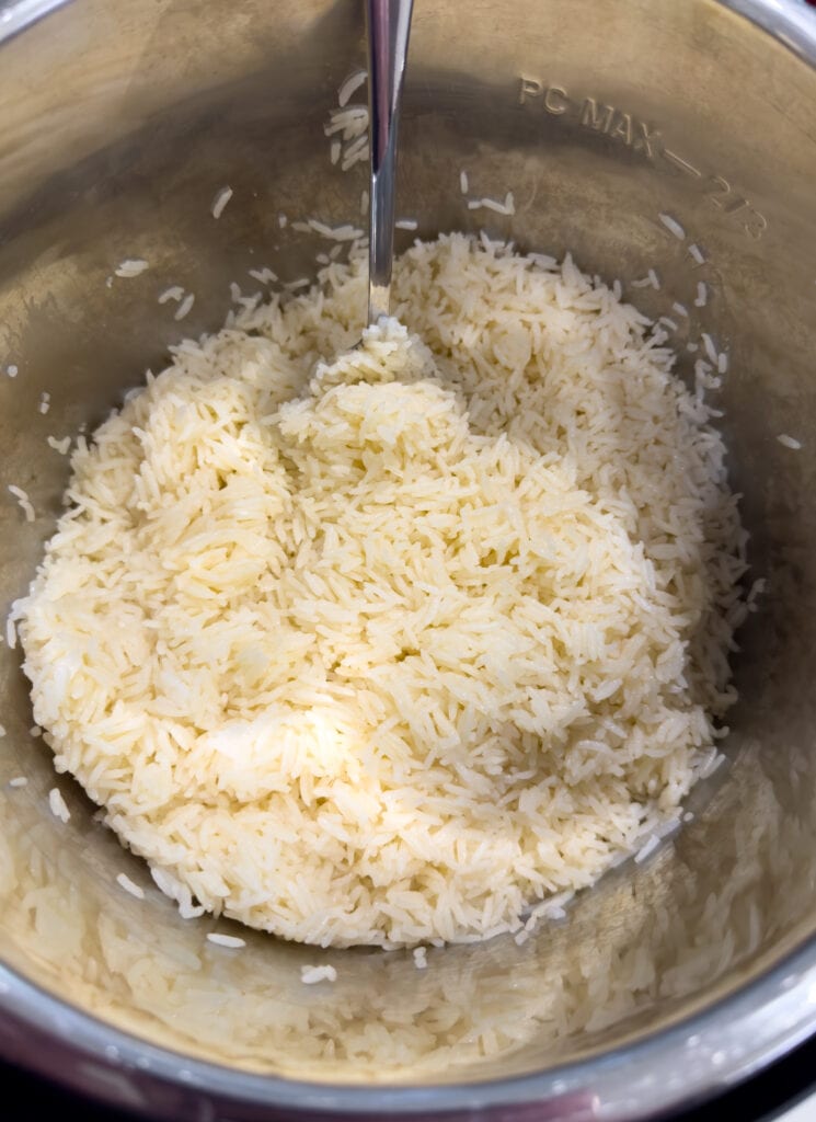 jasmine rice cooked with bone broth in an Instant Pot 