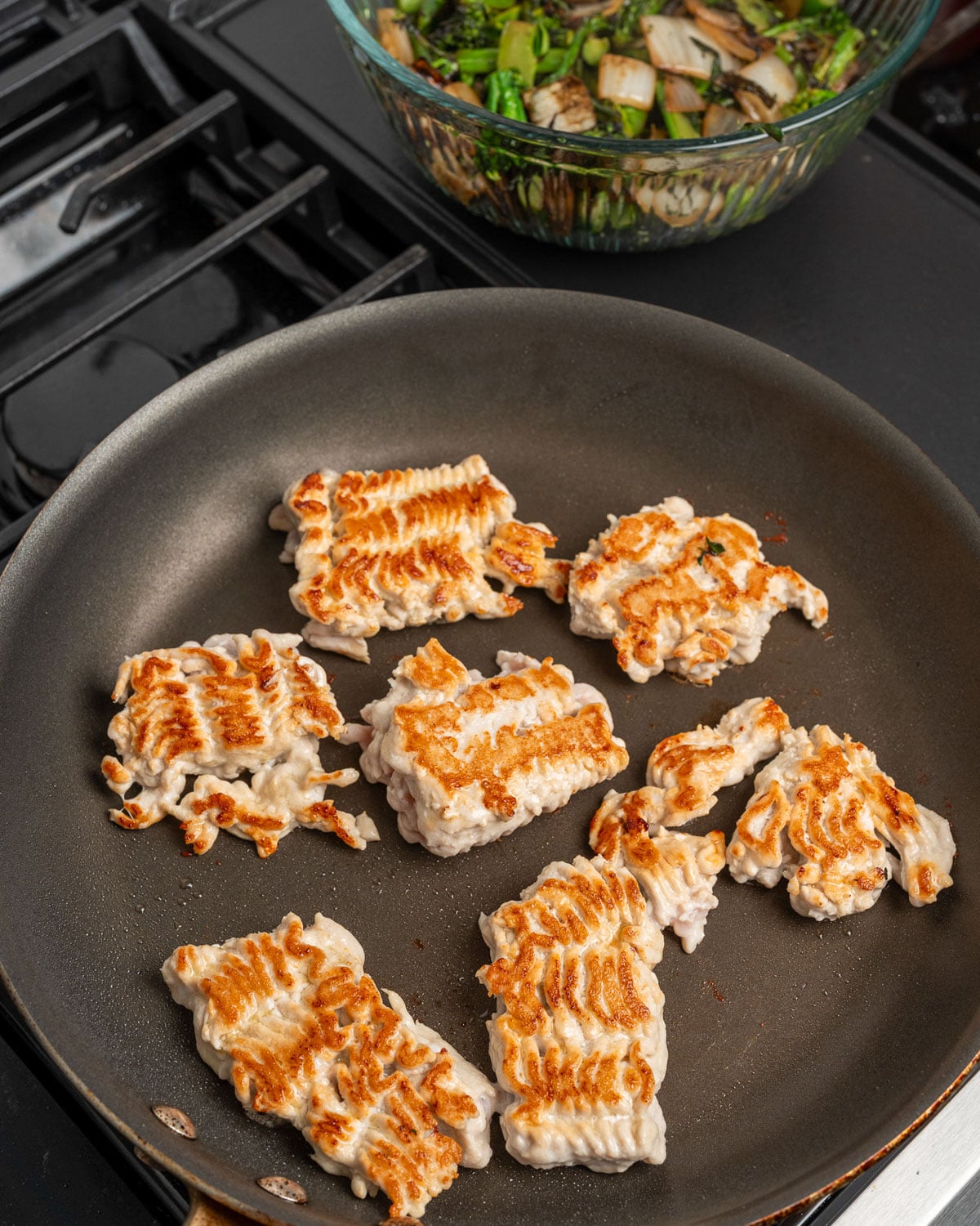 browned ground turkey breast in a nonstick pan